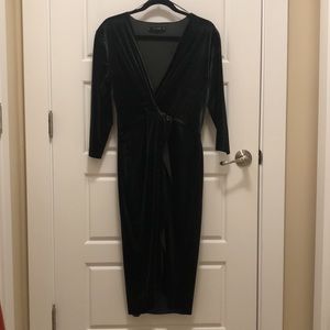 ZARA Faux Wrap Velvet Cocktail Dress